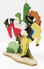 Emgee Hawaii Bucking Bronco Cowboy Santa Claus Horse Wooden Wood TLC Ornament — photo 2
