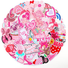 Pink Iron on Patches for Girls: 60Pcs Girly Patches for Clothing