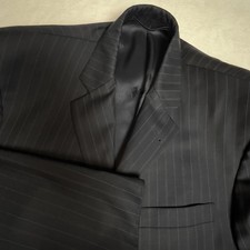 Burberry London Blazer Mens 40R Gray Pinstripe Wool Suit Jacket Classic Fit VTG