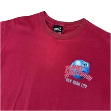 Vintage 1998 90's Planet Hollywood New York City Red T-Shirt Medium M RARE