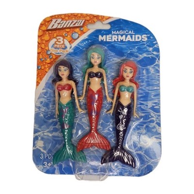 New Banzai 3 Piece Dive Pack Magical Mermaids Doll in Assorted Colors 