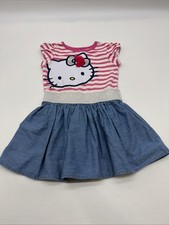Hello Kitty By Sanrio Dress Kids Girls Size 4 Graphic Print Logo Glitter . 49487