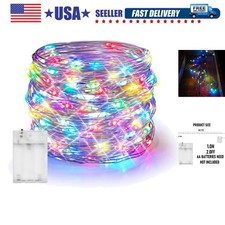 Fairy Lights Battery Operated, 20 FT 60 LED Silver Wire Waterproof Battery Op...
