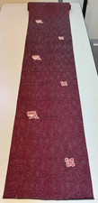 Japanese Vintage Kimono Fabric cloth Boro Silk Red tradition 35.4 x 13.7 in