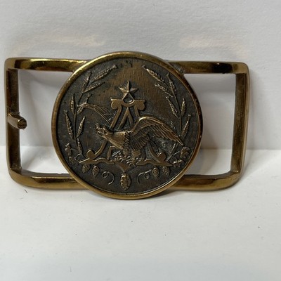 Vintage Jostens Anheuser Busch Brass Belt Buckle Eagle Logo 2.5in x 1.38in 