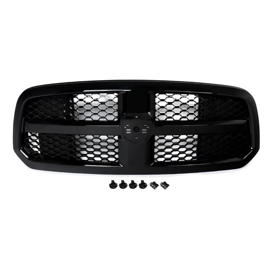 Gloss Black Front Bumper Hood Grille For Dodge Ram 1500/1500 Classic 2013-2021 - Imagem 2 de 4