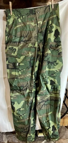 Vintage Military Camo Pants Mens Small 27x31 Ripstop Trouser Poplin Vietnam Era