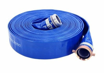 Abbott Rubber Pvc Discharge Hose Assembly, Blue, 1-1/2" Male X Female Npsm, 70 Psi Max Pressure, 50' Length, 1-1/2" Id (708289275583)