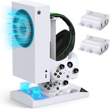 Charger Stand Cooling Fan for Xbox Series S Console  Controller,Vertical Dual C