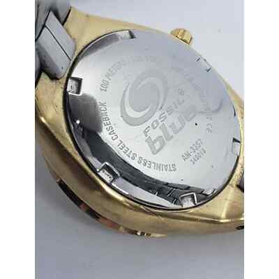 Fossil Blue Watch AM-3357 & Fossil Gold Fossil Blue Watch AM-3357 & Fossil Gold Metal Band... | Depop main image 4
