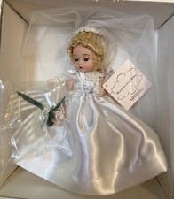 Madame Alexander Bride Doll 7.5  Tall Blonde Hair Dark Eyes In Box USA Assembly