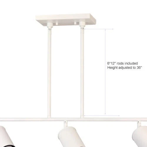 Allen + Roth KMH0303H-2 WH / 2592339 3-Light Suspended Track Light White - Image 2 of 4