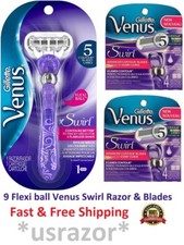 9 Gillette Venus Swirl Flexi Ball Razor Blade...