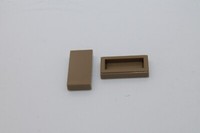 Lego 10X Platte Fliese 1X2 Plate Tile 3069B Dunkelbeige Dark Tan