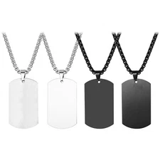 Personalized Photo Picture Custom Engraved Dog Tag Pendant Necklace Men Women