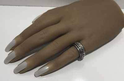 925 STERLING SILBER WELLEN DESIGN SPIN RING BANDGRÖSSE 5,5