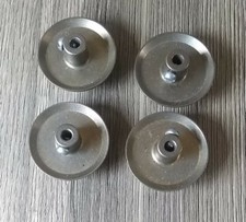 Gilbert Erector Set Part Z Flanged Wheel Brass Plated Steel 3/8" Hub Lot of 4