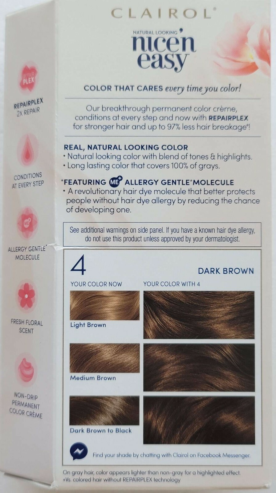 Clairol Nice 'N Easy Natural Looking Permanent Hair Color Repair Plex 