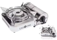 1 Mini Butane Portable Stove Gas One GS 800, Stainless Steel Compact Lightweight