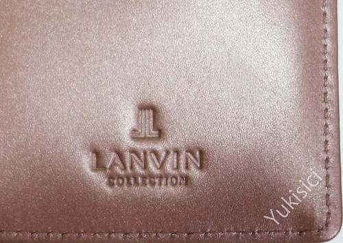 LANVIN Collection Bifold Wallet Ribbon Bow Gold Logo Pearl Pink Cow Leather NIB - Picture 11 of 14