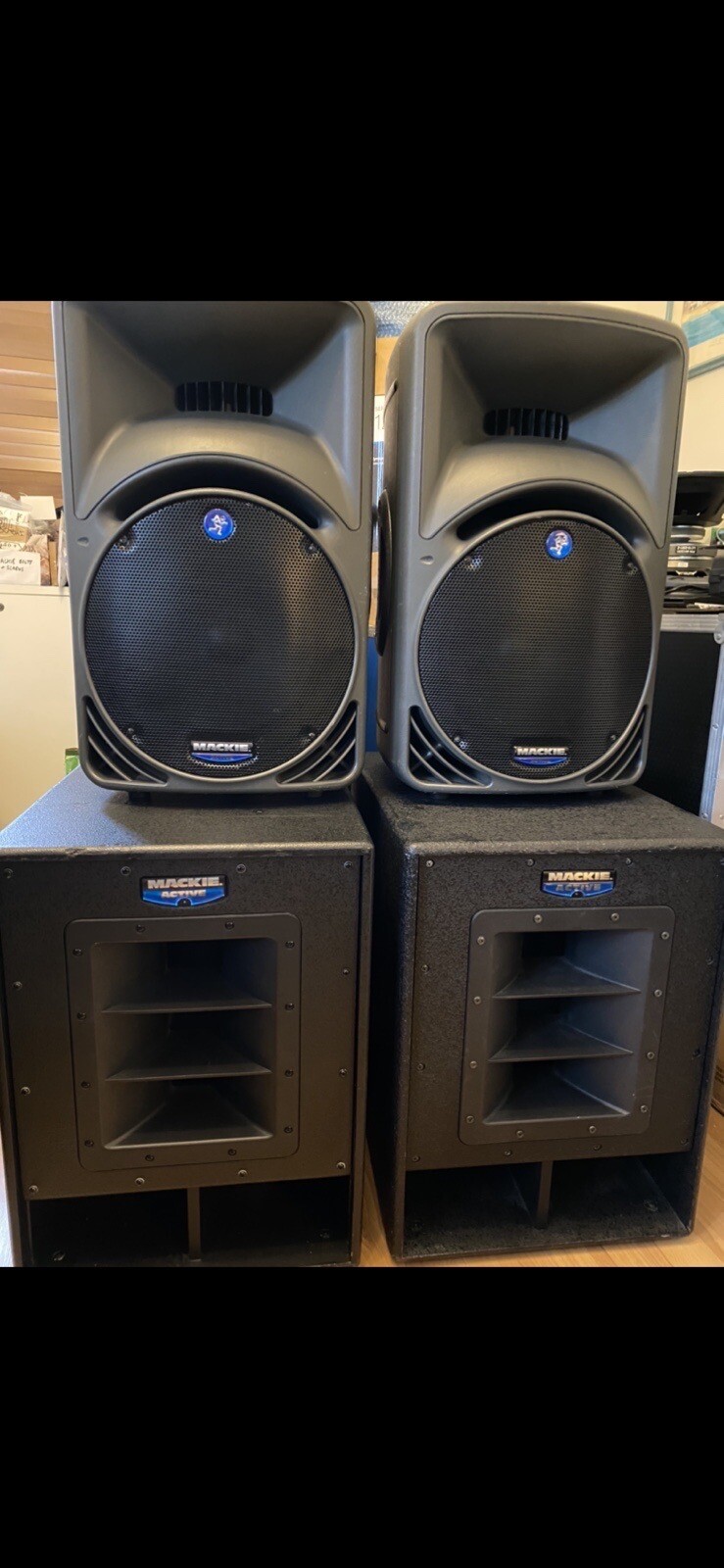 MACKIE SRM450 PA Systen Inc 15" Bass Bins ALL Made In Italy eBay