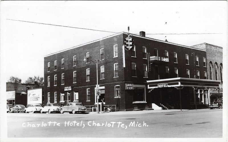 Charlotte MI The Charlotte Hotel RPPC