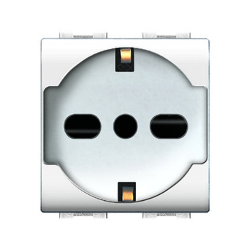 Q.TA'. 6 LIFE 4050 WH PRESA SCHUKO BIPASSO BIANCO