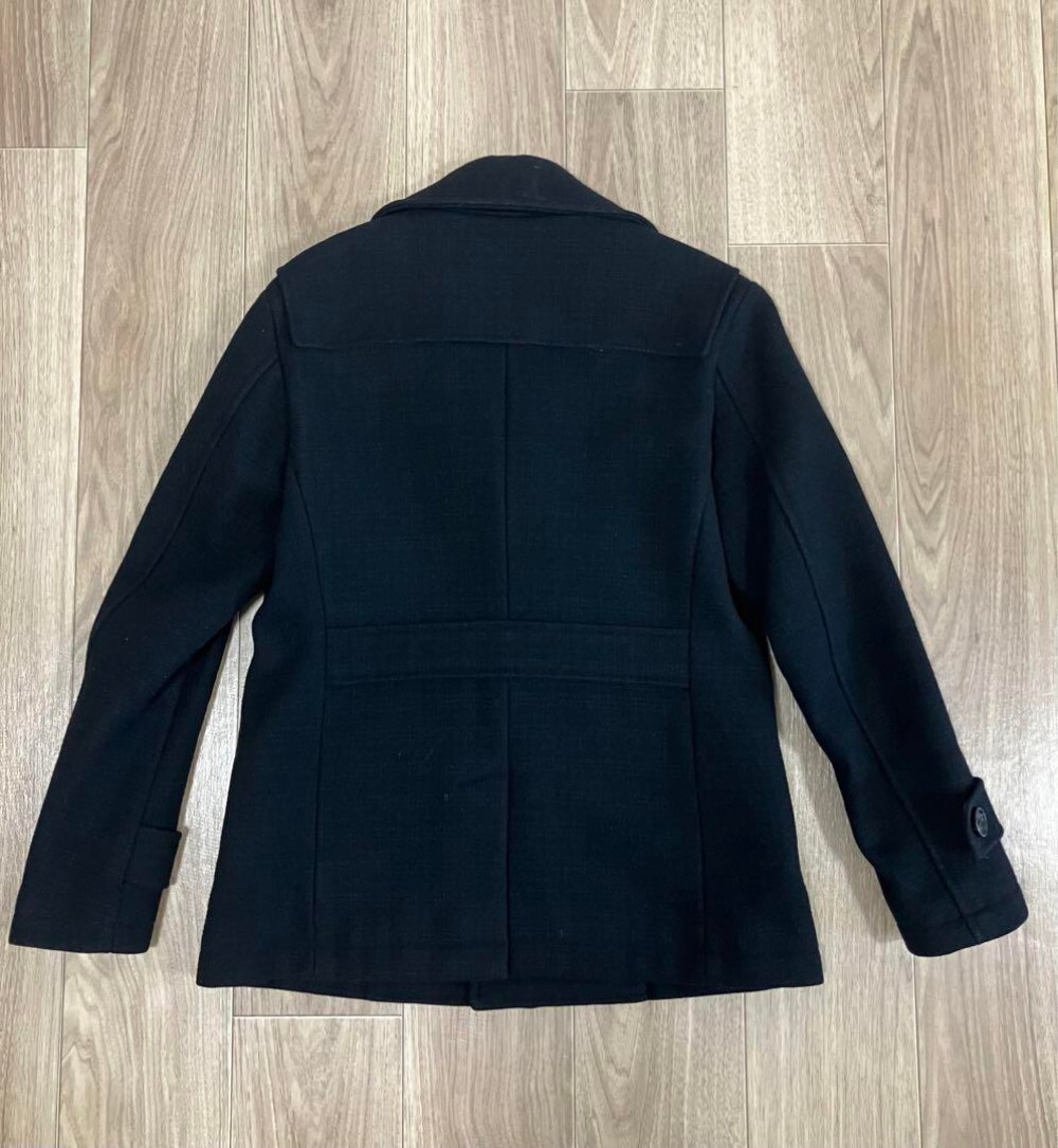 ジャケット・アウター Burberry wool double zip single P coat Burberry Black Label Peacoat Black Wool With Buttons Size M