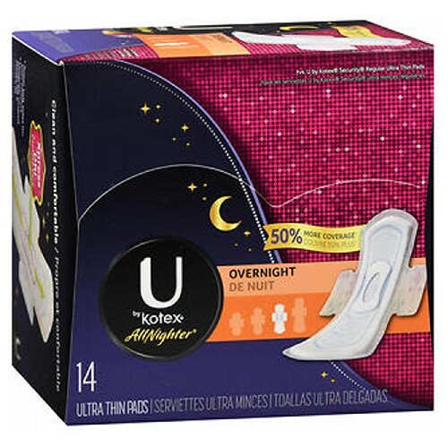 U By Kotex All Nighter Pads Overnight 14 Each Ebay