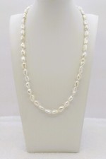 21 inches long High Quality Oval Baroque Genuine Freshwater Pearl Necklace NK36