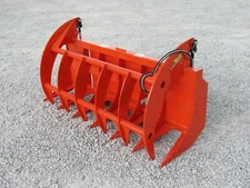72" Brush Root Rake Clam Grapple Attachment Fits Skid Steer Tractor Quick Attach