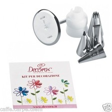 DECORA Cake Design Kit Decorazione Torte Zucchero 4 bocchette Adattatore Spillo 