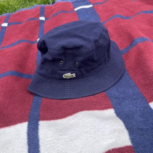 Vintage Lacoste navy blue bucket hat  100% cotton - image 1