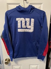 New York Giants Football Hoodie Sweatshirt NFL Team Apparel Boys Blue Size Large