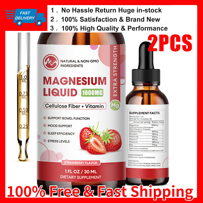 2 Packs Premium Magnesium Liquid Drops,Improve Sleep,Promote Nerve Health ~
