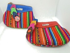 Authentic Genuine Peruvian Cute Leather and fabric Coin Purse
