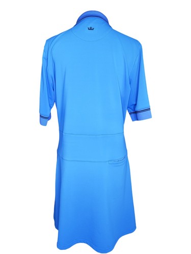 Peter Millar 1/4 Zip Dress Womens XL Performance S/S Blue Pockets Golf Tennis - Picture 6 of 6