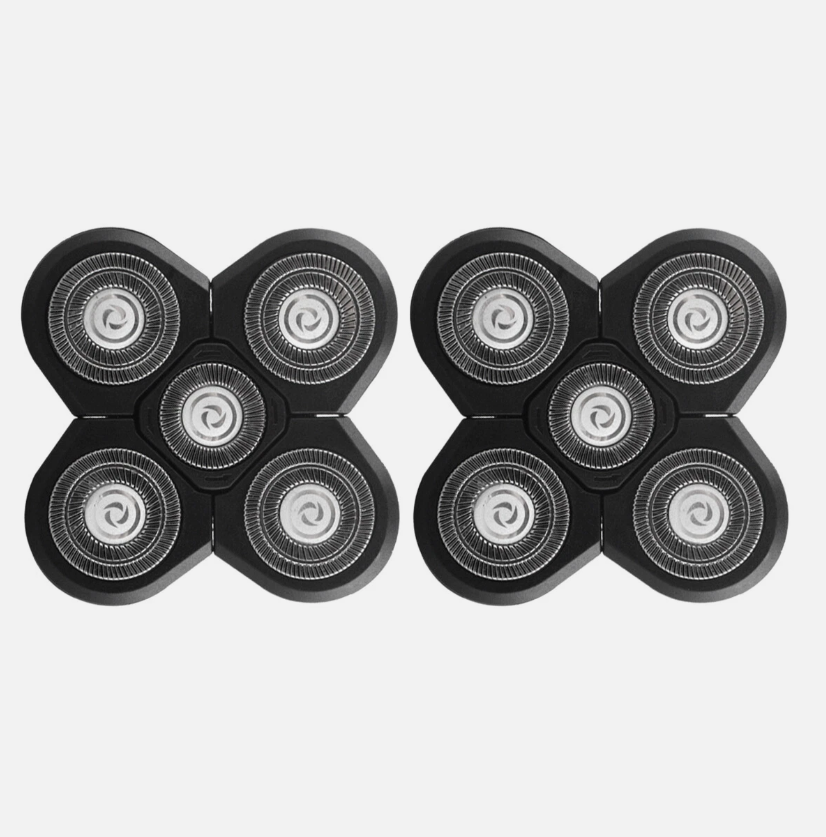 2PCS 5-Blade Floating Shaver Heads for Electric Razors Bald Head Replacement