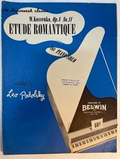 W. Kossenko, Op. 8 No. 11 Etude Romantique Vintage Sheet Music 1953