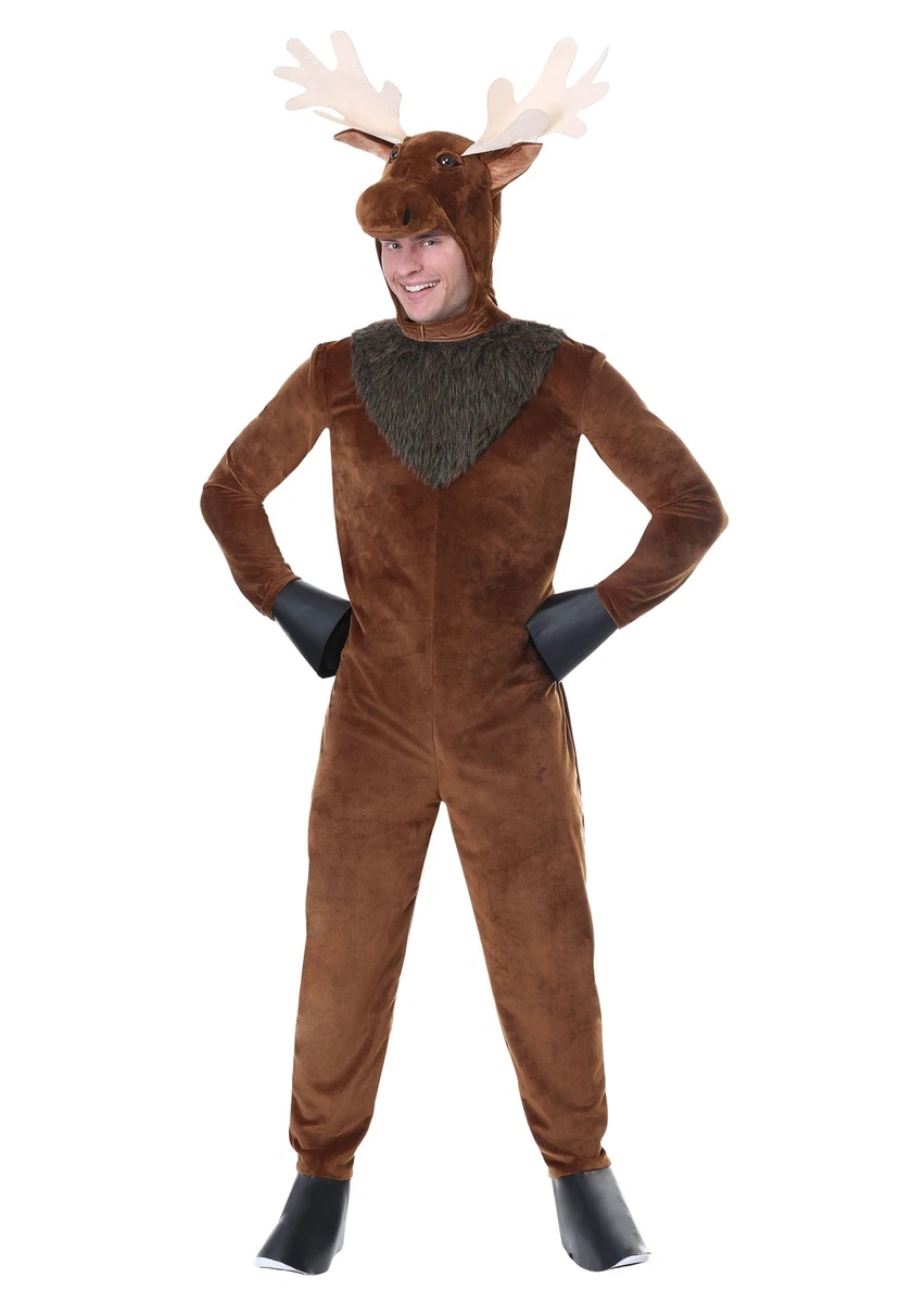 Gorro Tejido De Alce Con Forro Polar Interior - Talla única Para Adultos, Marca DeLux, Ideal Para Disfraces O Invierno