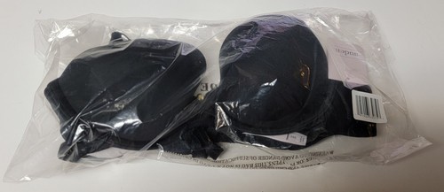 Neu Damen Gr. 34A leicht gefütterter Baumwoll Demi T-Shirt PUSH-UP BH - AUDEN schwarz - Bild 10 von 11