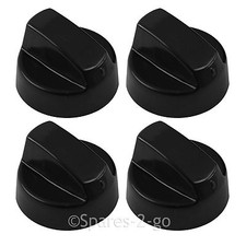 4 x INDESIT Black Oven Cooker Hob Control Knob Switch + Complete Adaptor Kit