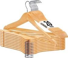 Natural Wood Solid Wood Clothes Hangers Coat Hanger Wooden Hangers Set of 20