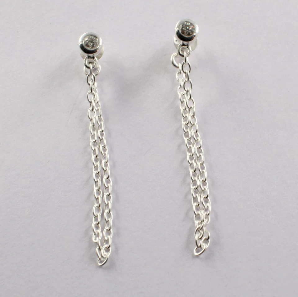 Pendientes de cuarzo de cristal transparente de 3,5 cm de corte redondo de pl... - Imagen 4 de 4