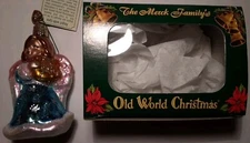 Merck Family's Old World Christmas  Angel With Lyre Hanging Ornament Pre Owned