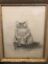miniature 1  - Black/White Kitty Pencil/Charcoal Drawing Framed Picture &#034;Rebecca&#034; Signed 8x10