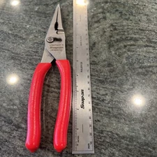 Snap On ln47acf 9” talon grip long nose slip joint pliers red