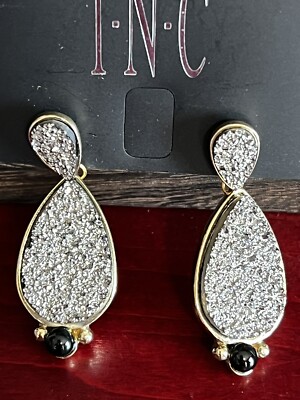 INC International Concepts Gold Tone Black Silver Teardrop