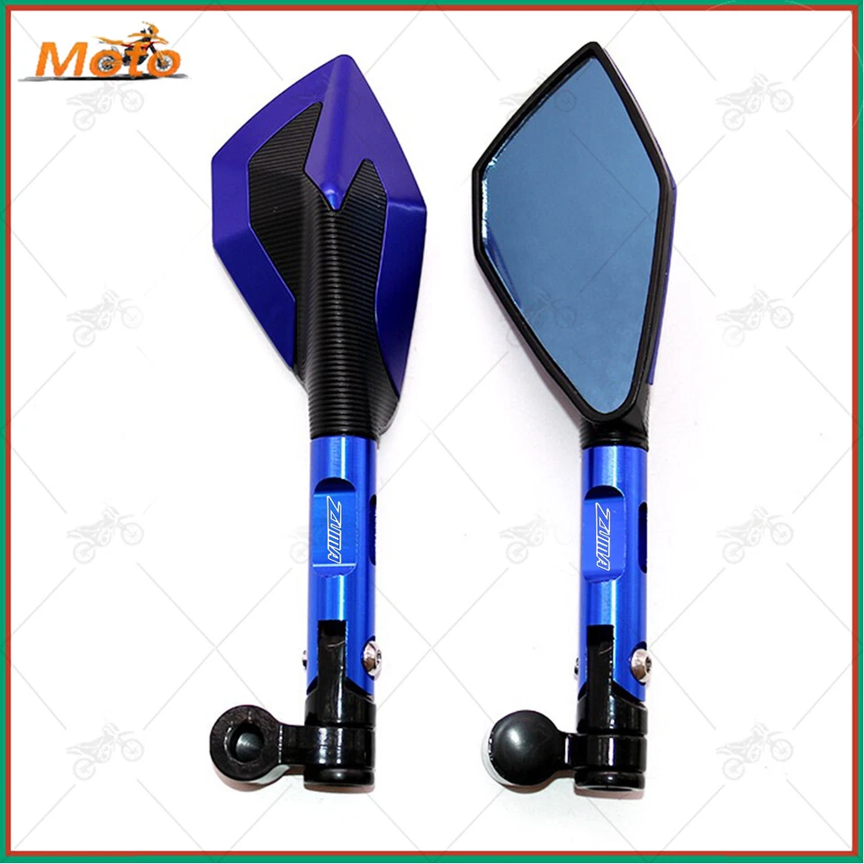 Espejos retrovisores laterales universales azules para moto Yamaha Zuma 125 50 50F 50FX Foto 2 de 4