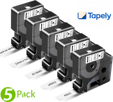 Tapely 5 Pack D1 Label Tape 45013 S0720530 for DYMO LabelManager 160 280 420P